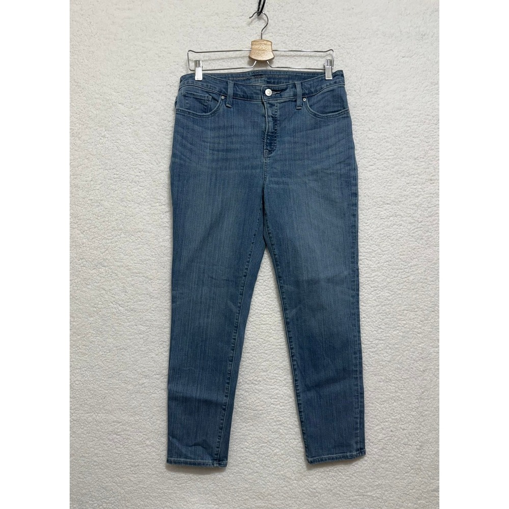 Chicos SO SLIMMING Girlfriend Jeans Blue Wash Ankle Slim Leg US Size 10R‎